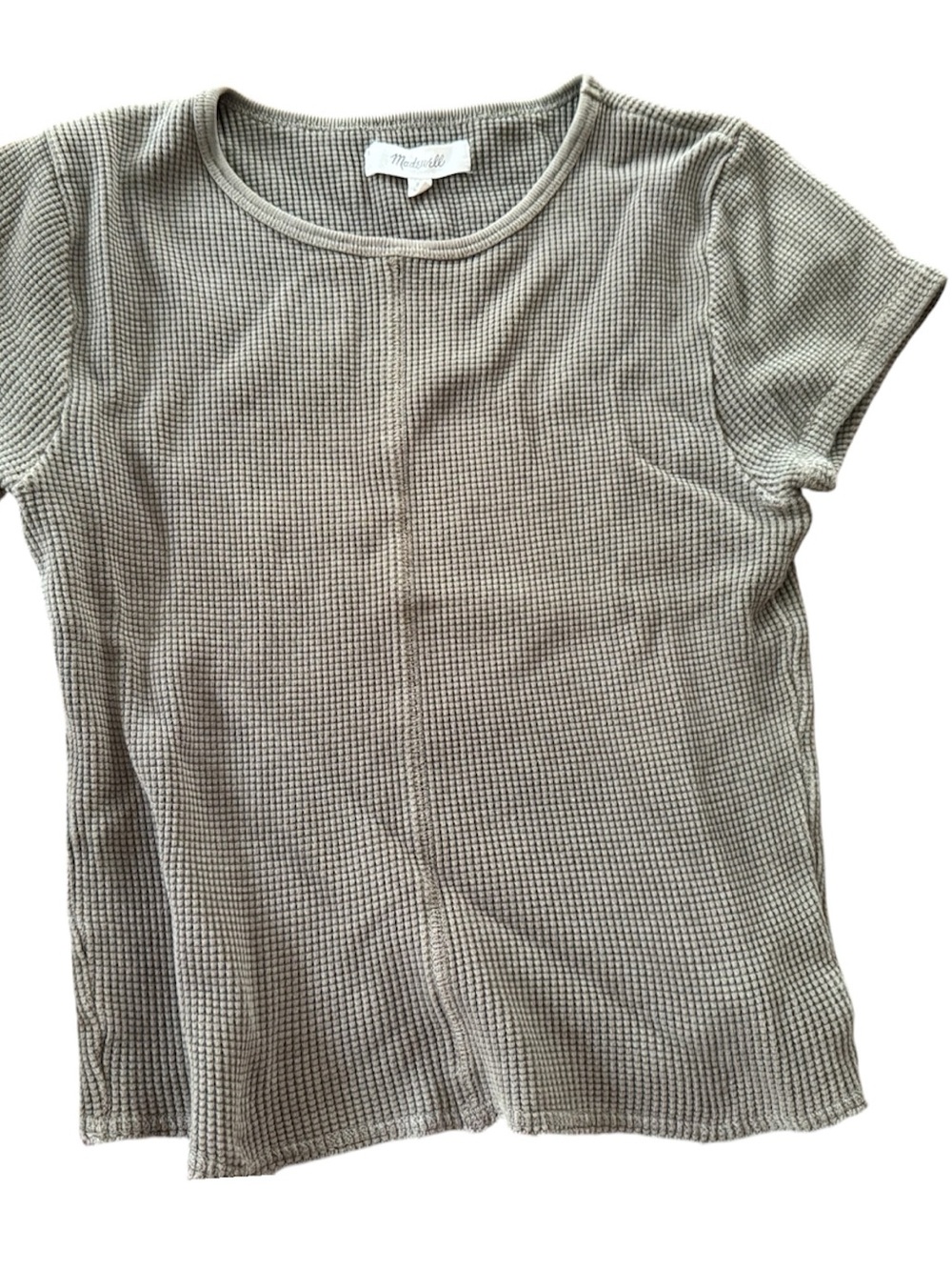 Madewell Olive Ribbed Short Sleeve Crewneck Tee